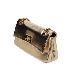 Borsa a tracolla laminata oro, Primadonna, 215124675LMOROGUNI, 002a
