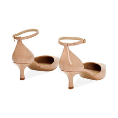 Décolleté open shank donna nude in vernice, tacco 5,5 cm, Primadonna, 252139719VENUDE035, 004 preview