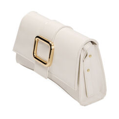 Borsa a spalla bianca in vernice, Primadonna, 215124657VEBIANUNI, 002a