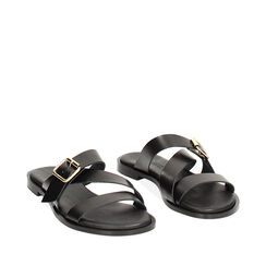 CALZATURA SANDALI BASSI PELLE NERO, Primadonna, 23S924056PENERO035, 002a