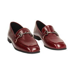 Mocasines burdeos brillantes con suela de goma, Primadonna, 264963511EUBORD035, 003 preview