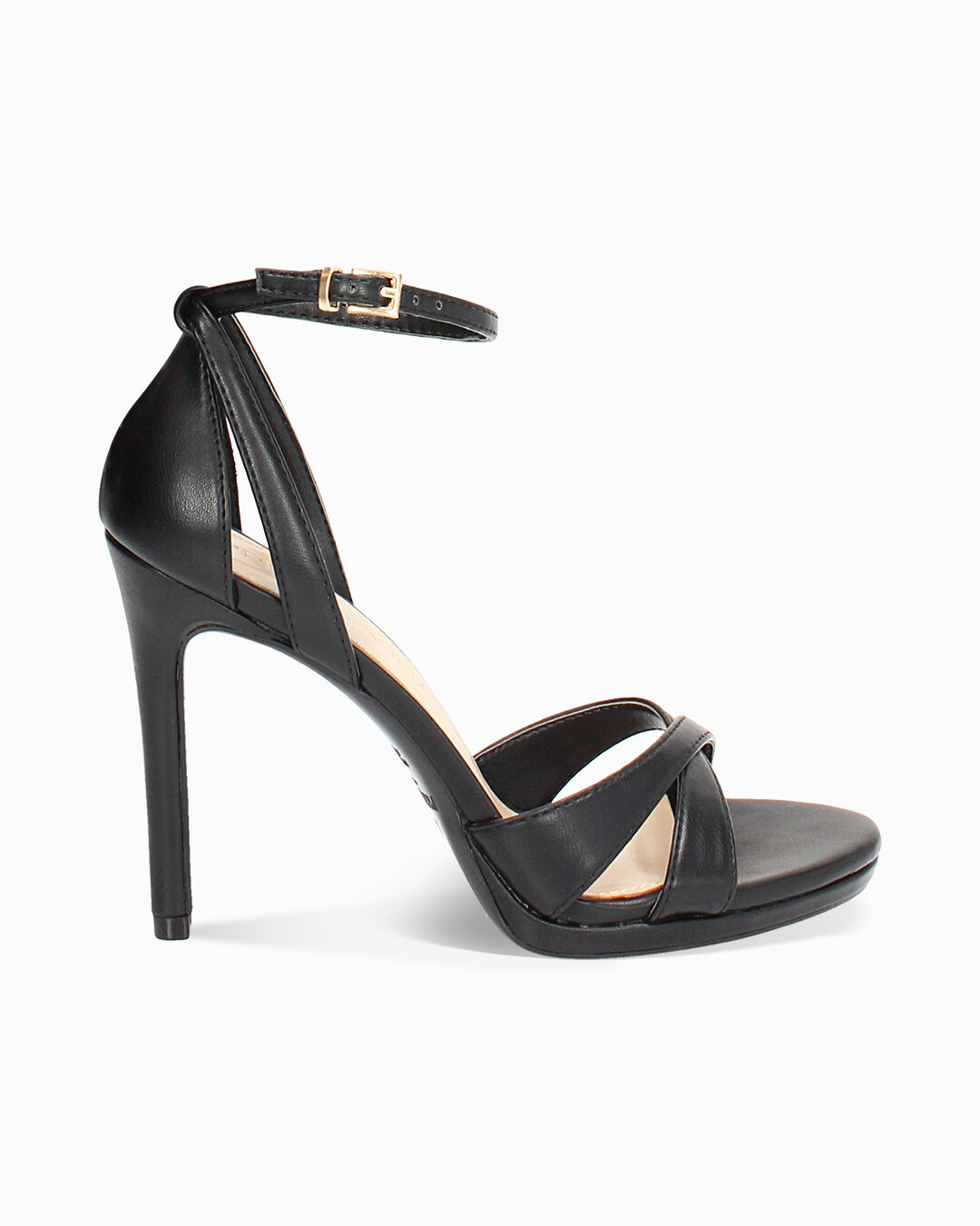 Sandalo donna nero fashion, tacco 10,5 cm