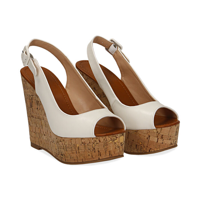 Wedge Zatteroni Bianchi Bionatura Sandali Bianchi Bionatura