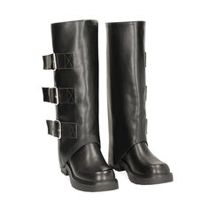 Stivale biker nero con cinture sul gambale, Primadonna, 240631706EPNERO035, 002a