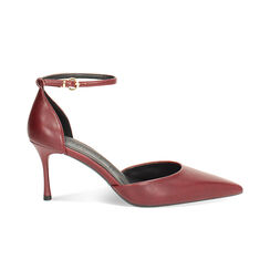 Décolleté open shank bordeaux con tacco 7,5 cm da donna, Primadonna, 262178010EPBORD035, 001 preview