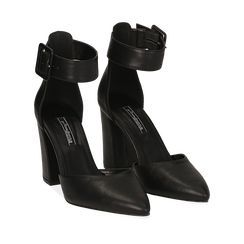 D&eacute;collet&eacute; nere in eco-pelle, tacco 9,50 cm , Scarpe, 144895575EPNERO035, 002a