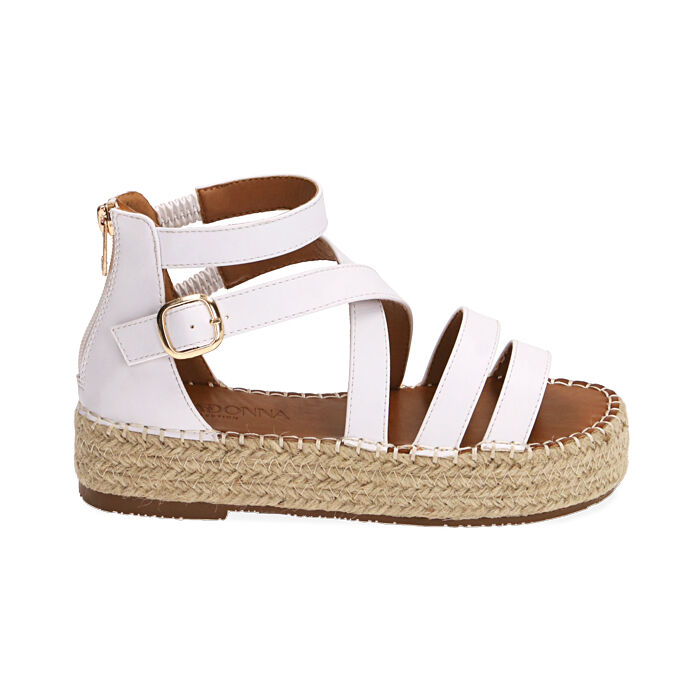 Sandalias mujer blanco, cuña 3 cm | Primadonna Collection
