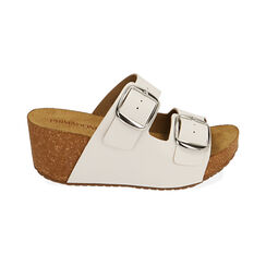 Mules blanches, semelle compensée 5,5 cm , SPECIAL WEEK, 19M912205EPBIAN035, 001 preview