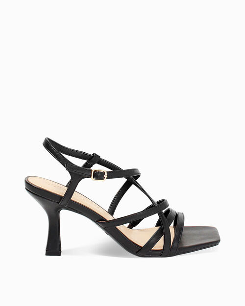Sandali neri con tacco 7,5 cm, BLACK