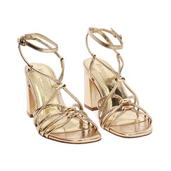 Sandali con tacco oro scintillanti 8 cm, Primadonna, 27M748554LMOROG035, 003 preview