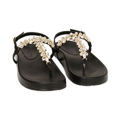 Sandali infradito gioiello neri, Primadonna, 214920601EPNERO036, 002 preview