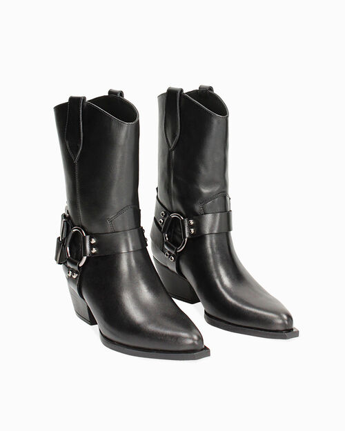 CALZATURA TRONCHETTI PELLE NERO, 