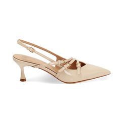 D&eacute;collet&eacute; slingback beige tacco 6 cm, Primadonna, 272118220VEBEIG035, 001 preview