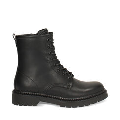Anfibi neri con suola in gomma di 4 cm, Primadonna, 260685302EPNERO035, 001a