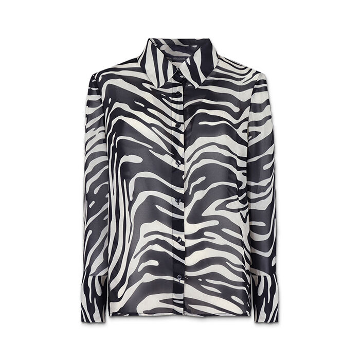 Camisa mujer con estampado cebra en tejido, Primadonna, 25C924429TSZEBRM