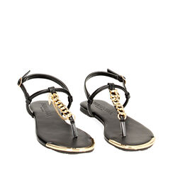 Sandali bassi neri con catena, Ultime occasioni, 234992805EPNERO039, 002a