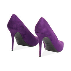 Décolleté viola in microfibra con tacco 10 cm, Primadonna, 262130601MFVIOL035, 004 preview
