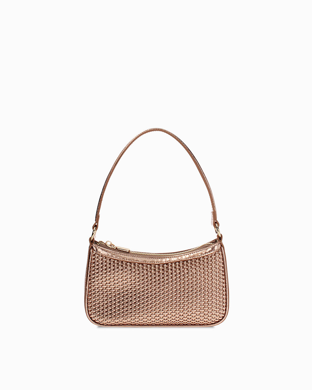 Mini bag rosa-oro con tracolla removibile