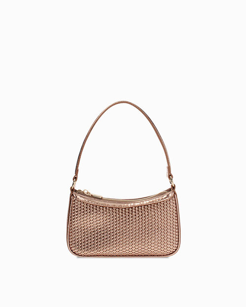 Mini bag rosa-oro con tracolla removibile, MULTI COLOR