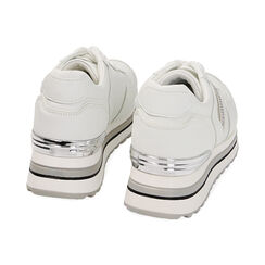 Sneakers bianche, suola 5 cm, Primadonna, 212835023EPBIAN035, 003 preview