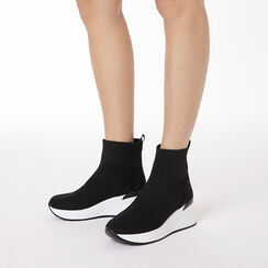 Slip on nere con tacco 6,5 cm, Scarpe, 272812186TRNERO035, 002 preview