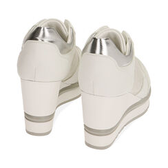 Sneakers bianche, zeppa 8,5 cm, Primadonna, 212816630EPBIAN036, 003 preview