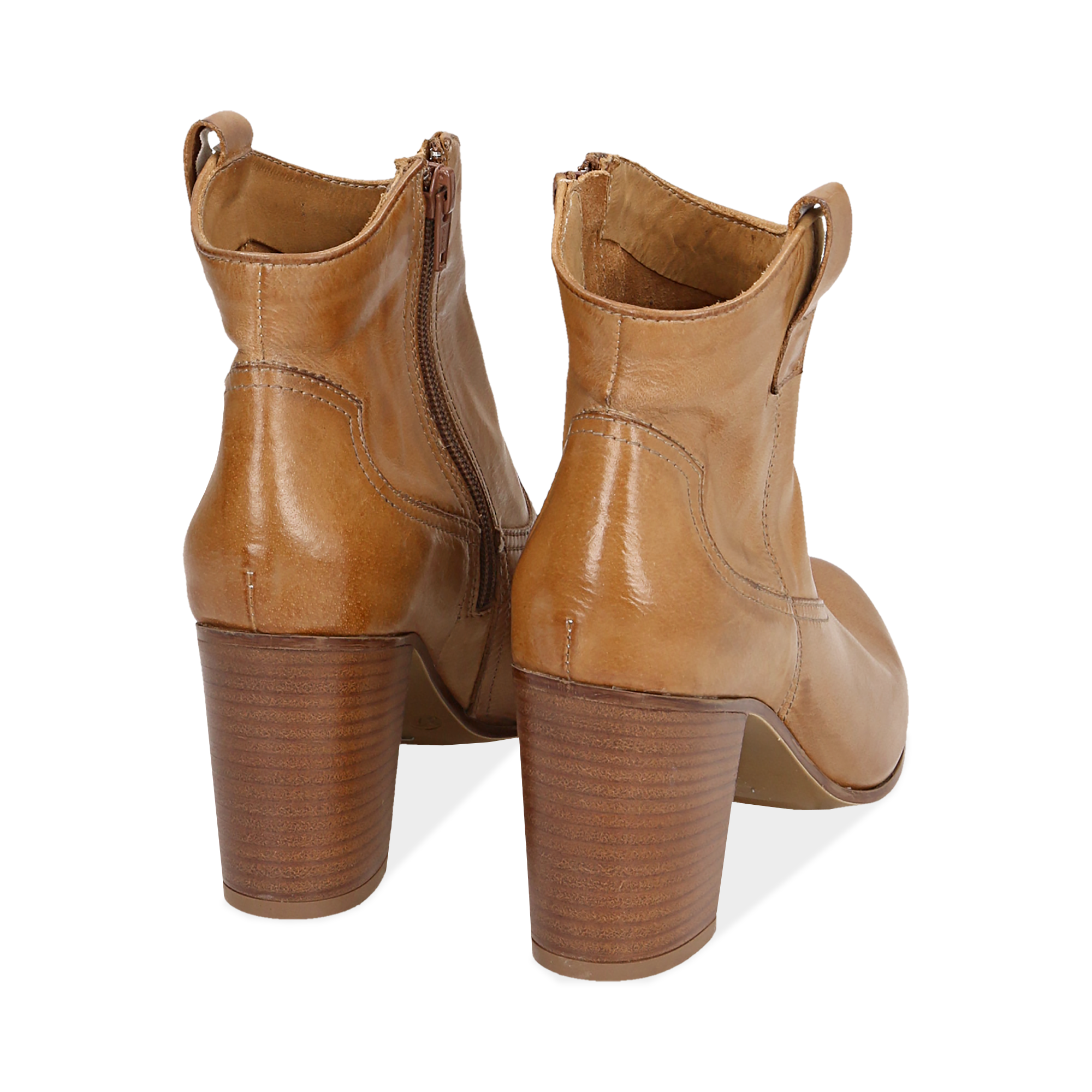 bottines camel cuir