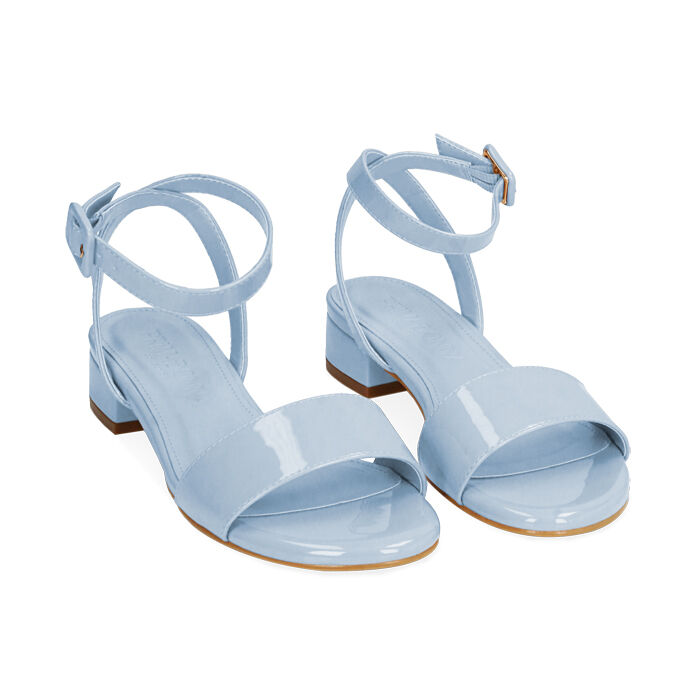 Sandali celesti con tacco discount
