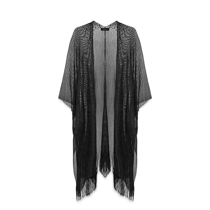 Poncho donna nero in tessuto, Primadonna, 25B450204TSNEROUNI