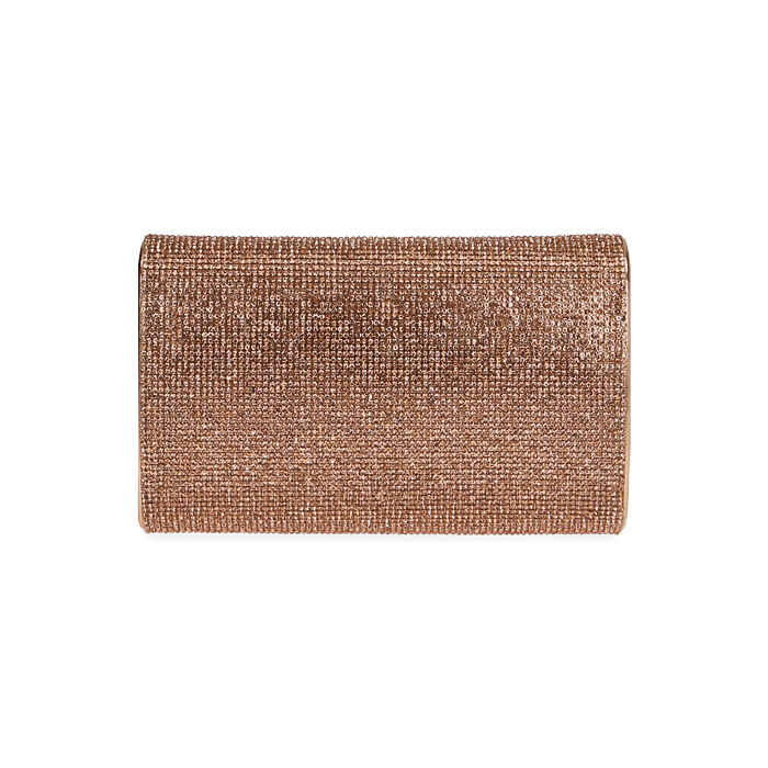 Pochette donna rosa oro con strass | Primadonna Collection