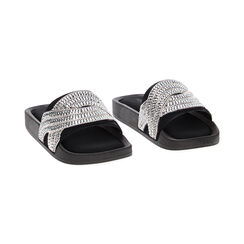 Sandales de plage noires en lycra, Fin de Collection, 23U508228LYNERO035, 002 preview