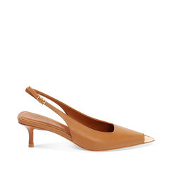 Zapatos de tacón destalonados mujer coñac chic, Primadonna, 252159103EPCOGN035, 001a