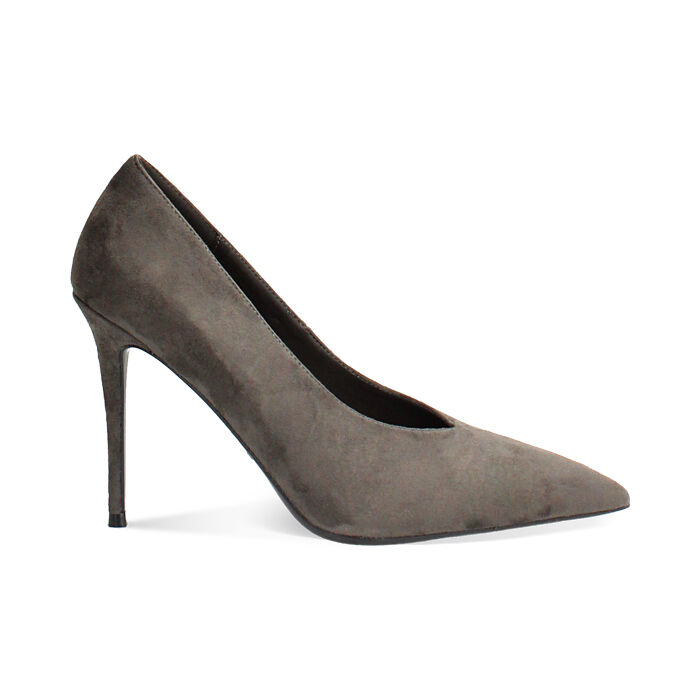 Décolleté grigie in microfibra con tacco 10 cm, Primadonna, 262130601MFGRIG036
