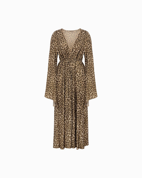 Vestito leopard glitter per serate glamour, LEOPARD