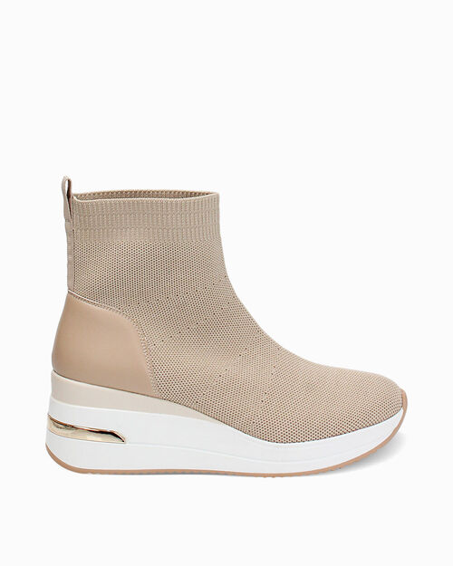 Slip on donna beige in tessuto, BEIGE
