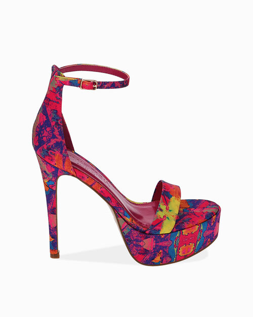 WOMEN SHOES SANDAL SATIN MUFU, MULTI COLOR-FUCHSIA