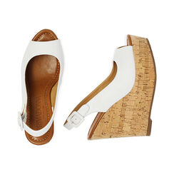 Sandali bianchi, zeppa 12 cm, Primadonna, 214907982EPBIAN035, 003 preview