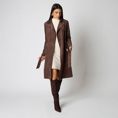 Trench en microfibre brun foncé avec détails élégants, Primadonna, 26C925089MFMOROL, 002 preview