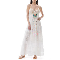 Vestito bianco ricami rainbow, Primadonna, 210569186TSBIANM, 001 preview