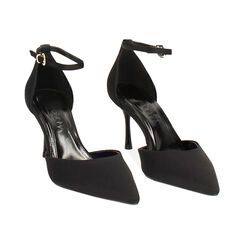 Décolleté open shank nere da donna in tessuto con tacco di 7,5 cm, Primadonna, 262178010LYNERO035, 003 preview