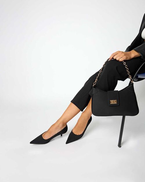 D&eacute;collet&eacute; nera con tacco di 4,5 cm, BLACK