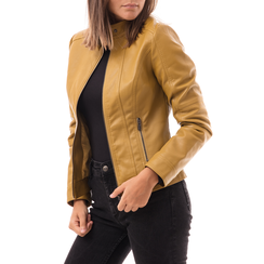 Biker jacket gialla in eco-pelle, Abbigliamento, 146500127EPGIALM, 001a