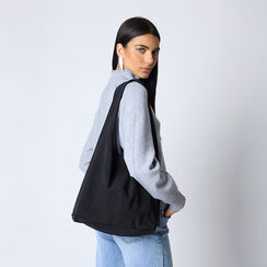 Borsa a spalla di camoscio nera, Primadonna, 260802577CMNEROUNI, 002a