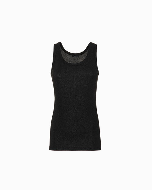 Camiseta sin mangas negra de dise&ntilde;o esencial, BLACK