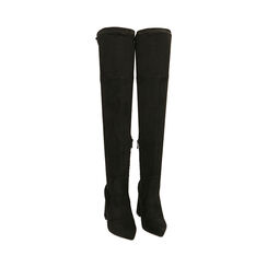 Stivali overknee neri in microfibra, tacco 9 cm , Primadonna, 203027802MFNERO040, 002 preview