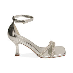Sandali gioiello argento, tacco 7,5 cm, Primadonna, 214923473LMARGE036, 001 preview