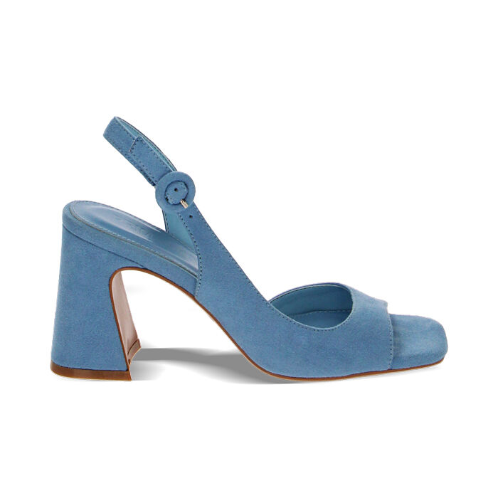 Sandales femme avec talon bleues en tissu Primadonna Collection