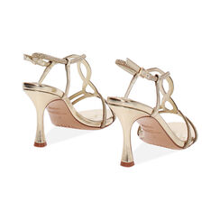 Sandalo donna oro in laminato, tacco 8,5 cm, Primadonna, 254947875LPOROG035, 004 preview