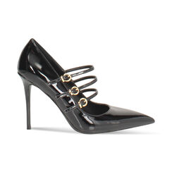 Decolleté nera con tacco 10 cm e finiture lucide, Primadonna, 262130604VENERO035, 001 preview