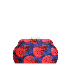 Pochette blu-rosso a fiori con tracolla removibile, Primadonna, 275126492RSBLROUNI, 001a